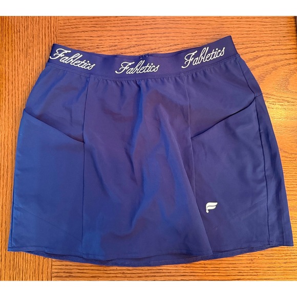 Fabletics Pants - Fabletics Skort XS Blue Logo Waistband Activewear Athleisure Tennis Gym Wear